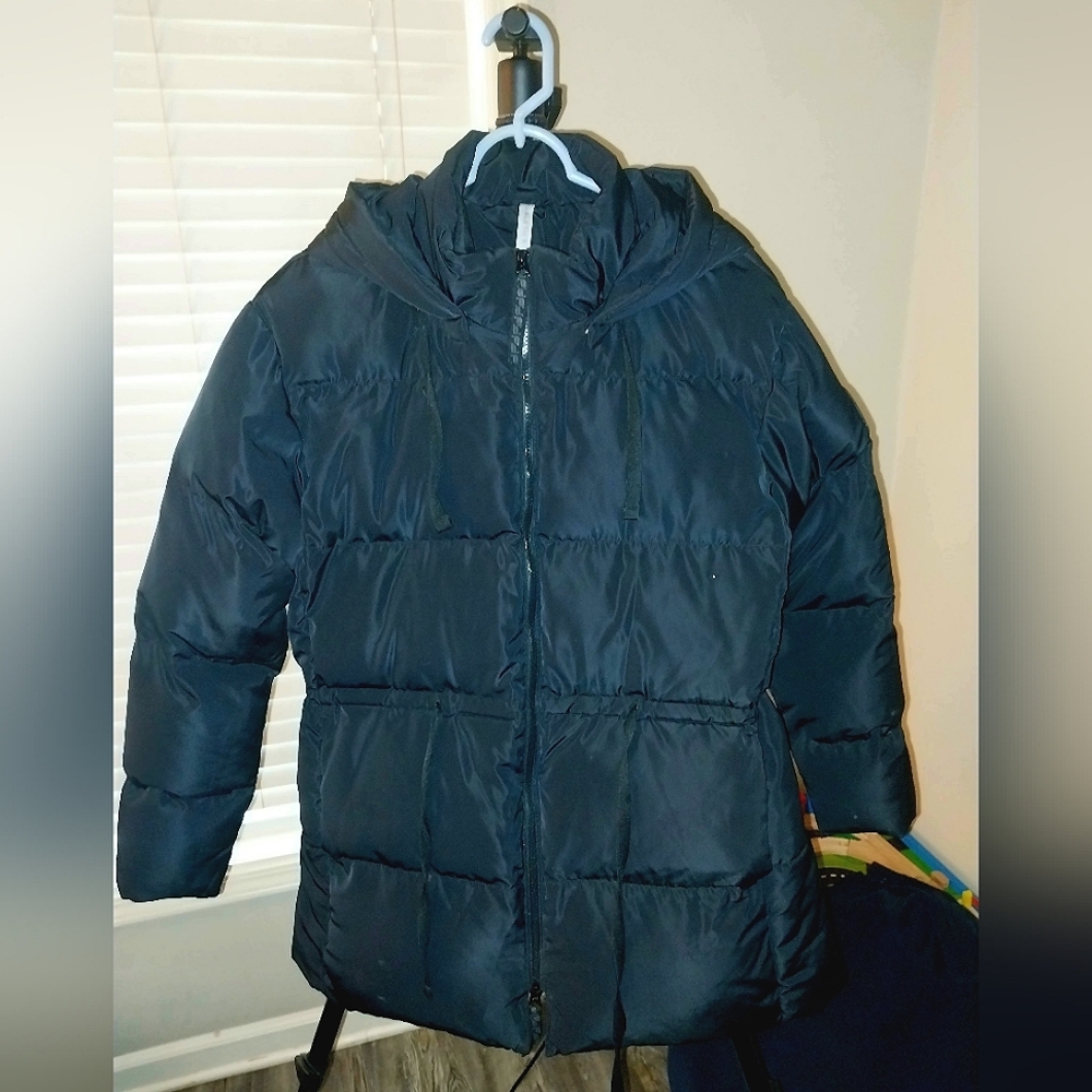 Fabletics Venture Puffer Jacket Black With Hood S… - image 1